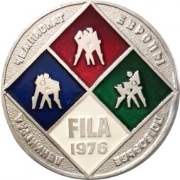 Значок Чемпионат Европы по борьбе. Ленинград. FILA 1976