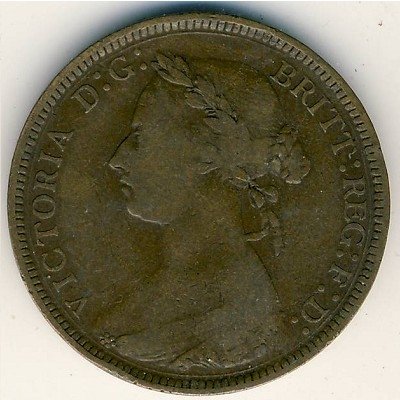 Великобритания 1/2 пенни 1888 год