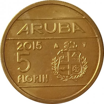 Аруба 5 флоринов 2015 год