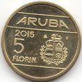 Аруба 5 флоринов 2015 год