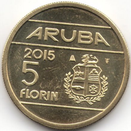 Аруба 5 флоринов 2015 год