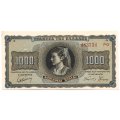 Греция 1000 драхм 1942 год - Портрет женщины. Амфиполийский лев - UNC-