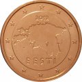 Эстония 2 евроцента 2012 год - Контурная карта Эстонии - aUNC