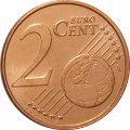 Эстония 2 евроцента 2012 год - Контурная карта Эстонии - aUNC
