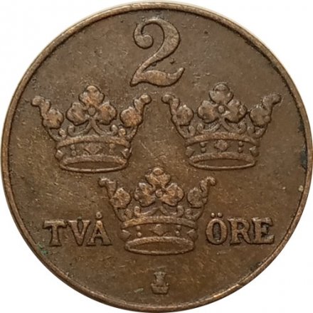 Швеция 2 эре 1922 год - Король Густав V