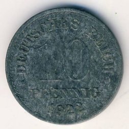Германия 10 пфеннигов 1922 год