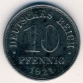 Германия 10 пфеннигов 1921 год (A) (железо, магнитная)