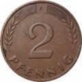 ФРГ 2 пфеннига 1950 год (F)