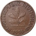 ФРГ 2 пфеннига 1950 год (F)