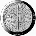 Латвия 5 евро 2015 год - 500 лет ливонскому фердингу