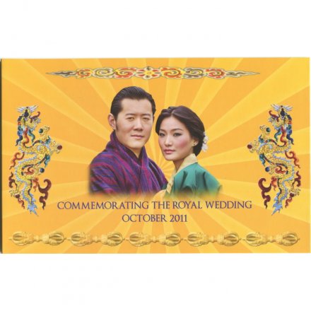 Бутан 100 нгултрум 2011 год - Королевская свадьба (в буклете)