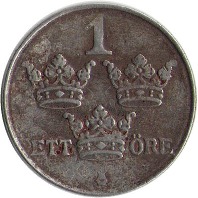 Швеция 1 эре 1945 год - Король Густав V