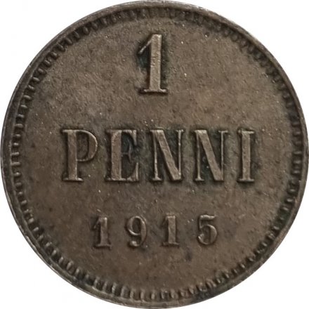 Финляндия 1 пенни 1915 год - XF