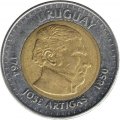 Уругвай 10 песо 2000 год - Хосе Хервасио Артигас (Звезды до и после года (*2000*))