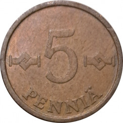 Финляндия 5 пенни 1973 год