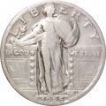 США 25 центов (1/4 доллара) 1926 год (без отметки монетного двора) - Стоящая Свобода Квотер