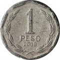 Чили 1 песо 2008 год - Бернардо О’Хиггинс