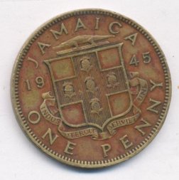 Ямайка 1 пенни 1945 год - Король Георг VI