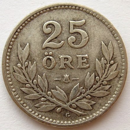 Швеция 25 эре 1934 год - Король Густав V