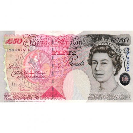 Великобритания 50 фунтов 2006 год - Портрет сэра Джона Хоублона UNC