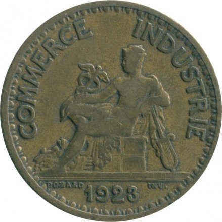 Франция 1 франк 1923 год