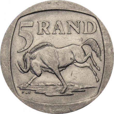 ЮАР 5 рэндов 1995 год - Антилопа гну