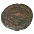 5 копеек 1774 год ЕМ Екатерина II (1762 - 1796) - орёл 1770-1777, нового образца - VF