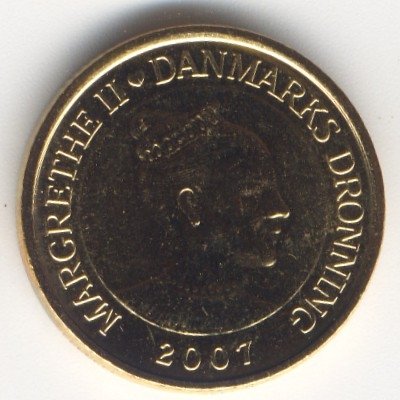Дания 20 крон 2007 год - Башня Ратуши. Копенгаген