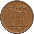 Норвегия 5 эре 1961 год - Лось