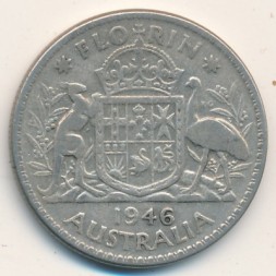 Австралия 1 флорин (2 шиллинга) 1946 год - Король Георг VI