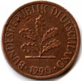 ФРГ 1 пфенниг 1990 год - D