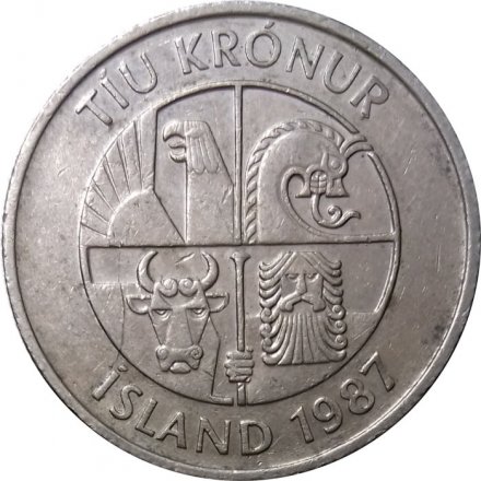 Исландия 10 крон 1987 год - Мойва