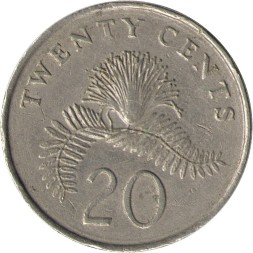 Сингапур 20 центов 1989 год - Флора