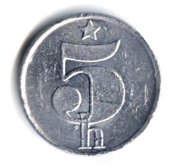 Монета ЧСФР 5 гелеров 1986 год