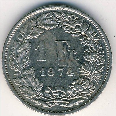 Швейцария 1 франк 1974 год