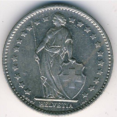 Швейцария 1 франк 1974 год
