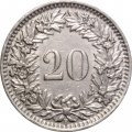 Швейцария 20 раппенов 1938 год
