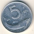 Италия 5 лир 1971 год Дельфин