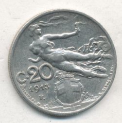 Италия 20 чентезимо 1913 год