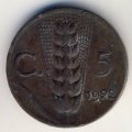 Италия 5 чентезимо 1922 год