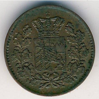 Бавария 1 пфеннинг 1871 год