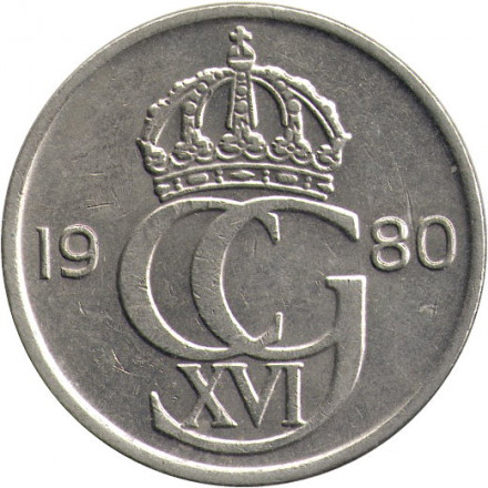 Швеция 50 эре 1980 год - Король Карл XVI Густав