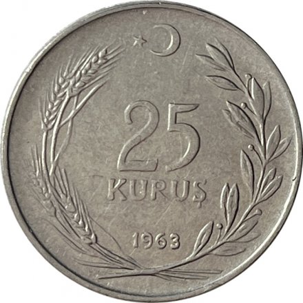 Турция 25 куруш 1963 год