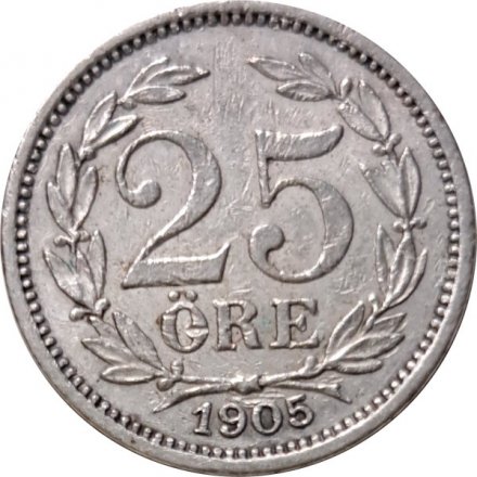 Швеция 25 эре 1905 год