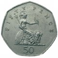 Великобритания 50 пенсов 1998 год