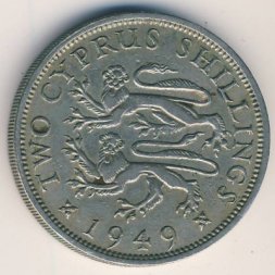 Кипр 2 шиллинга 1949 год