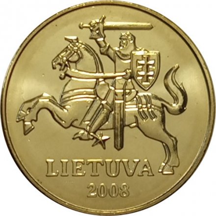 Литва 20 центов 2008 год UNC