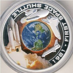 Острова Кука 1 доллар 2010 год - Космический шаттл Columbia