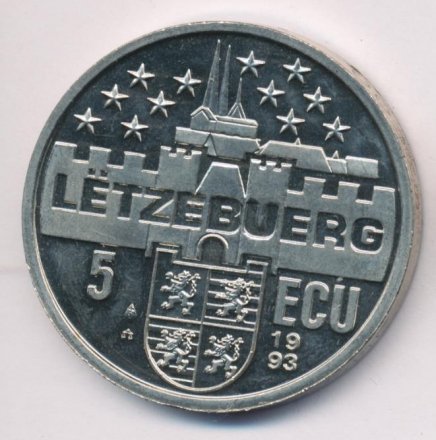 Люксембург 5 экю 1993 год - Жозеф Беш