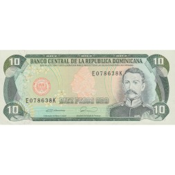 Доминикана 10 песо 1990 год - UNC